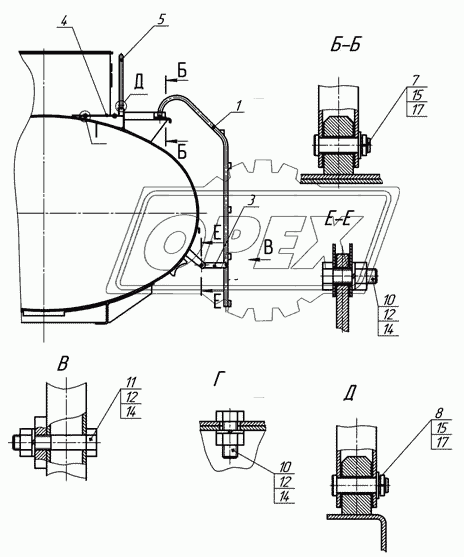 5633U-8210030 Установка лестницы, поручня, площадки