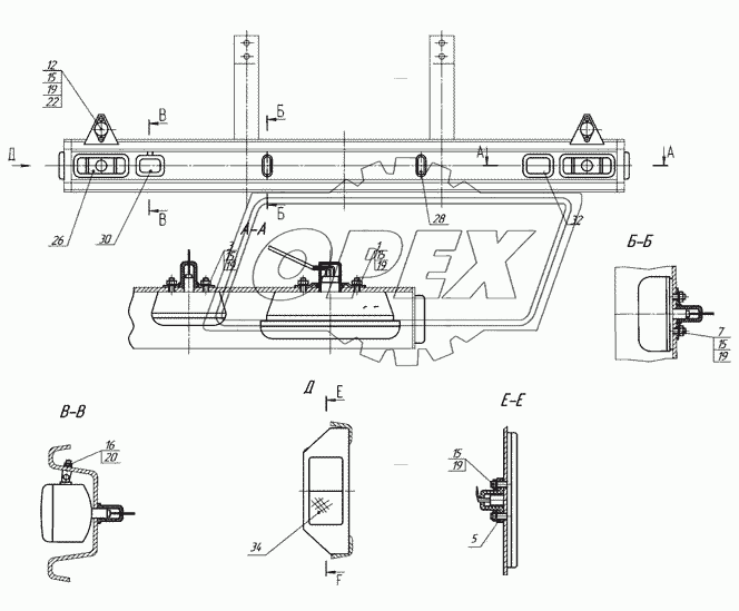 2Э66061-3716010 Установка задних фонарей