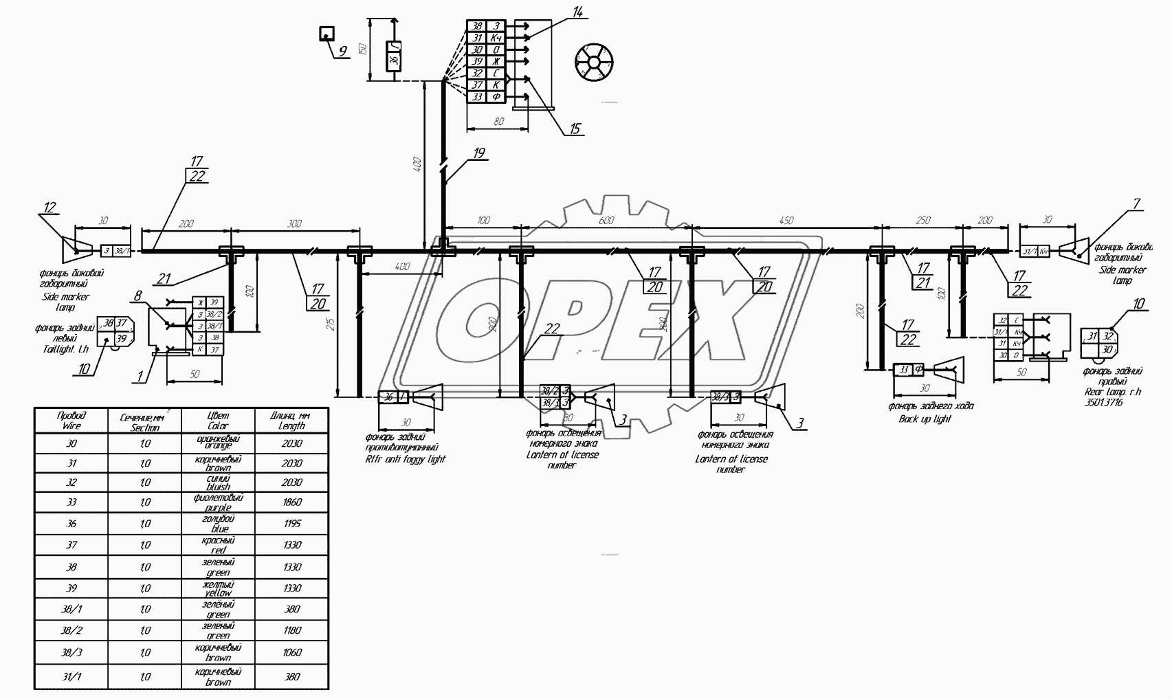 66052-3724030-17 Жгут задних фонарей