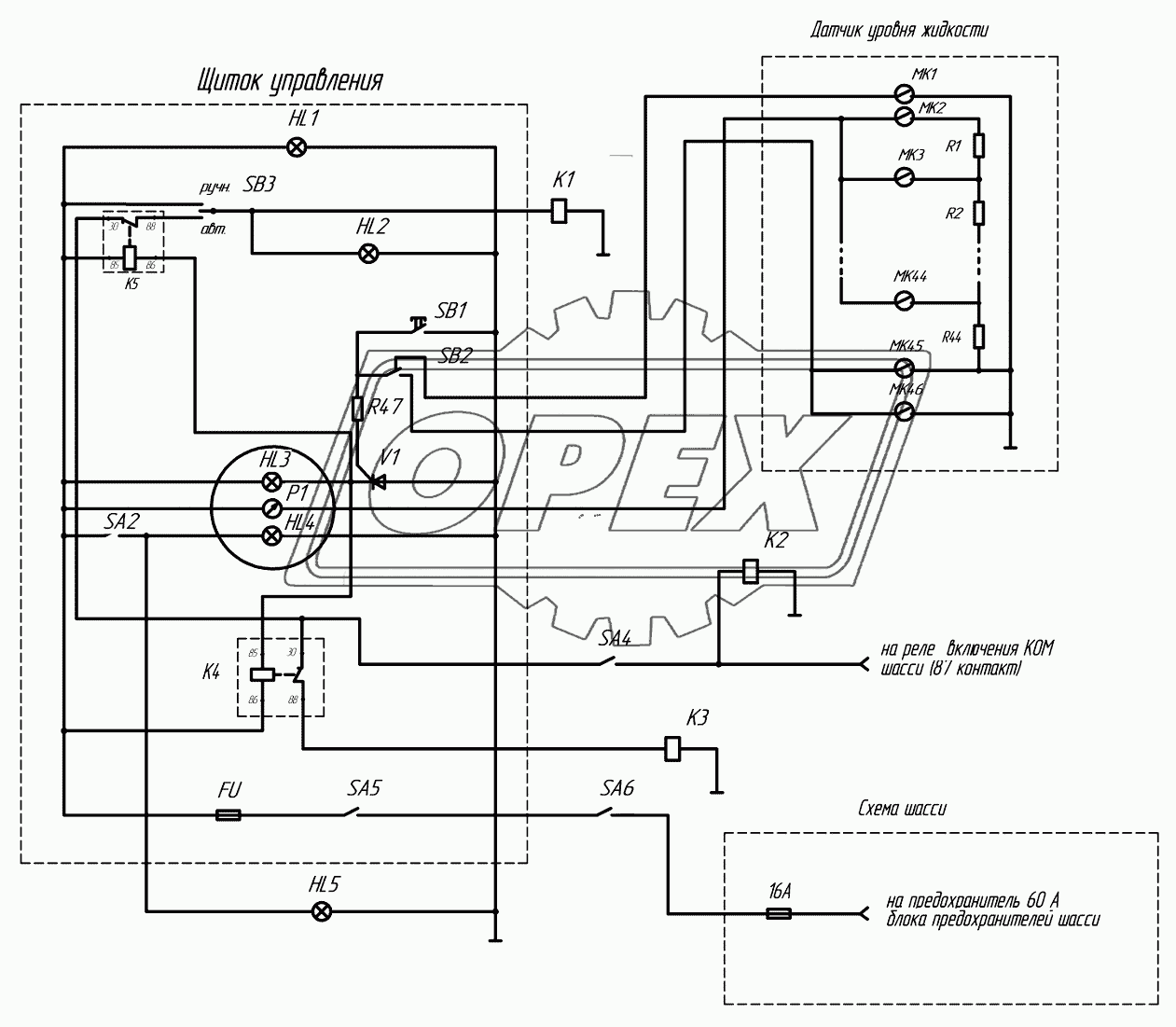 2Э66061-3729011Э3 Схема электрическая принципиальная