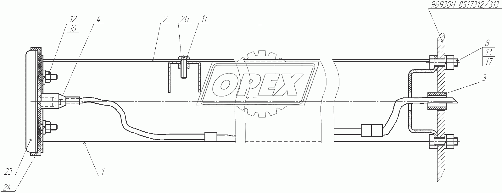 9693-3731030, 9693-3731030-01 Установка бокового фонаря