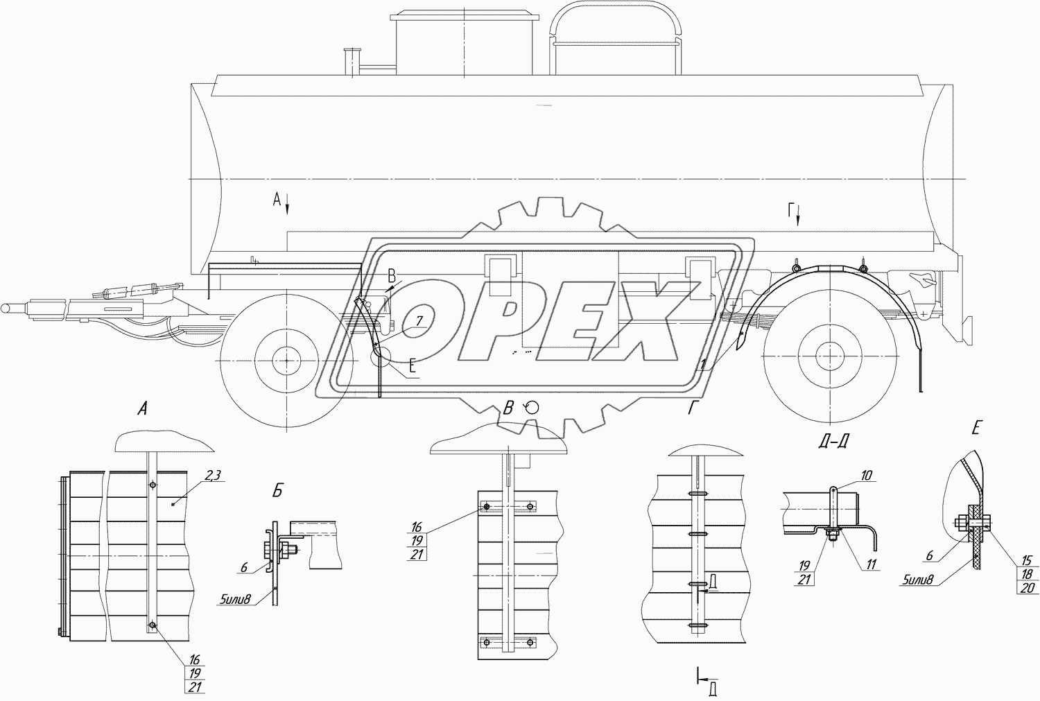 8602-8511030 Установка брызговиков