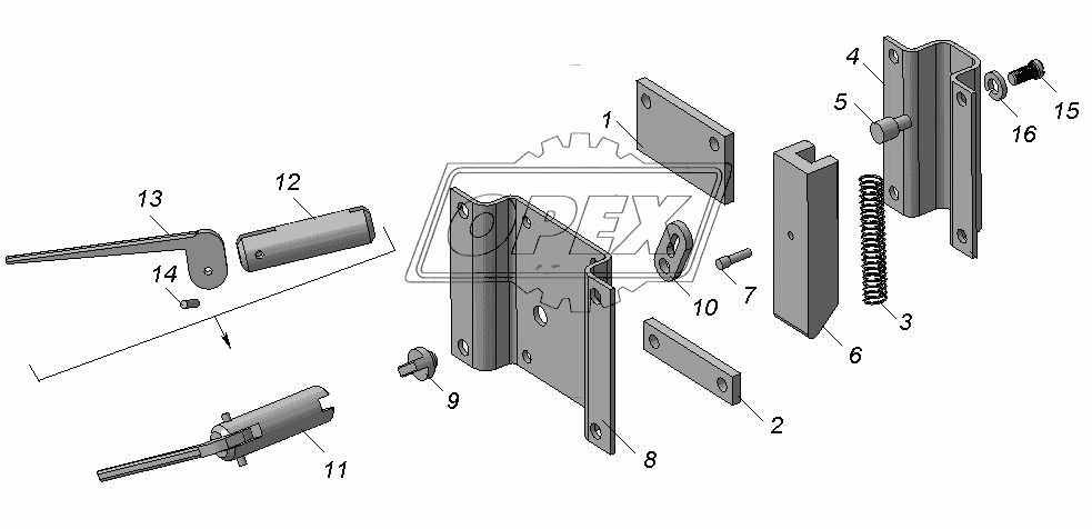 9674-3919040 Замок с защелкой типа ЗМЧ