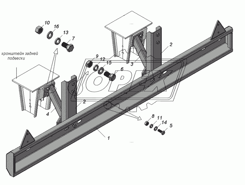 9693-2804010 Установка заднего буфера