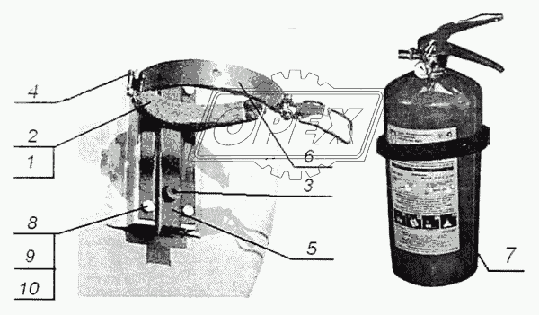 Установка огнетушителя