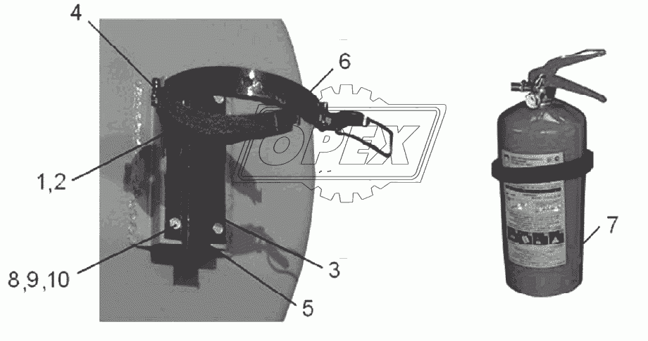 96741-3910165 Установка огнетушителя