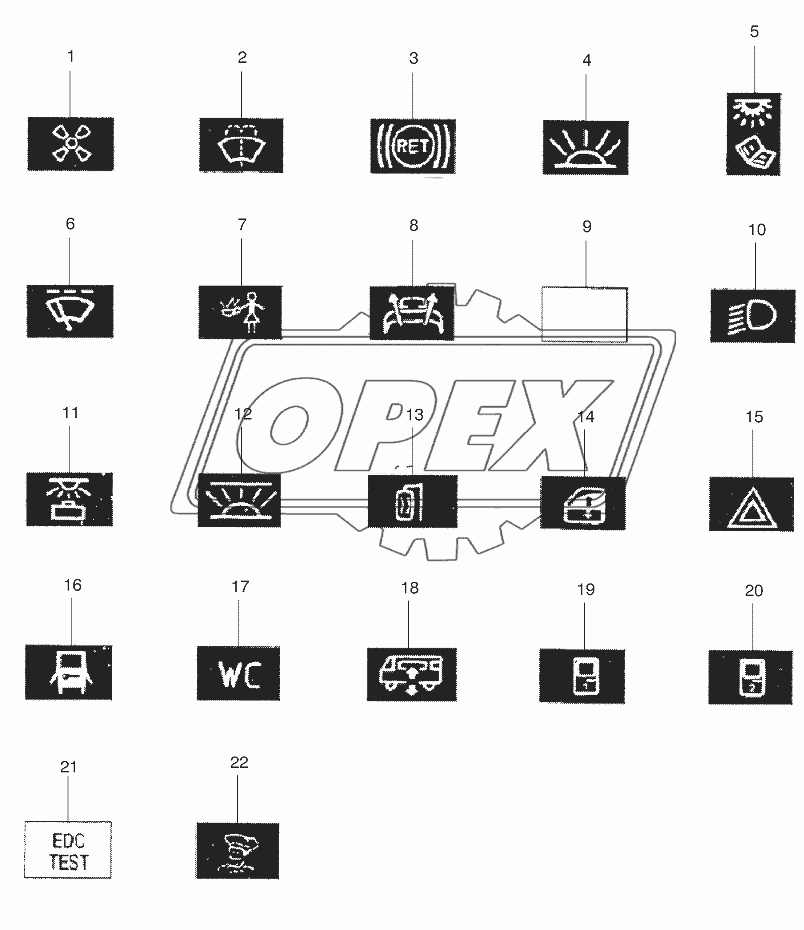 SWITCHES SYMBOLS DASH BOARD