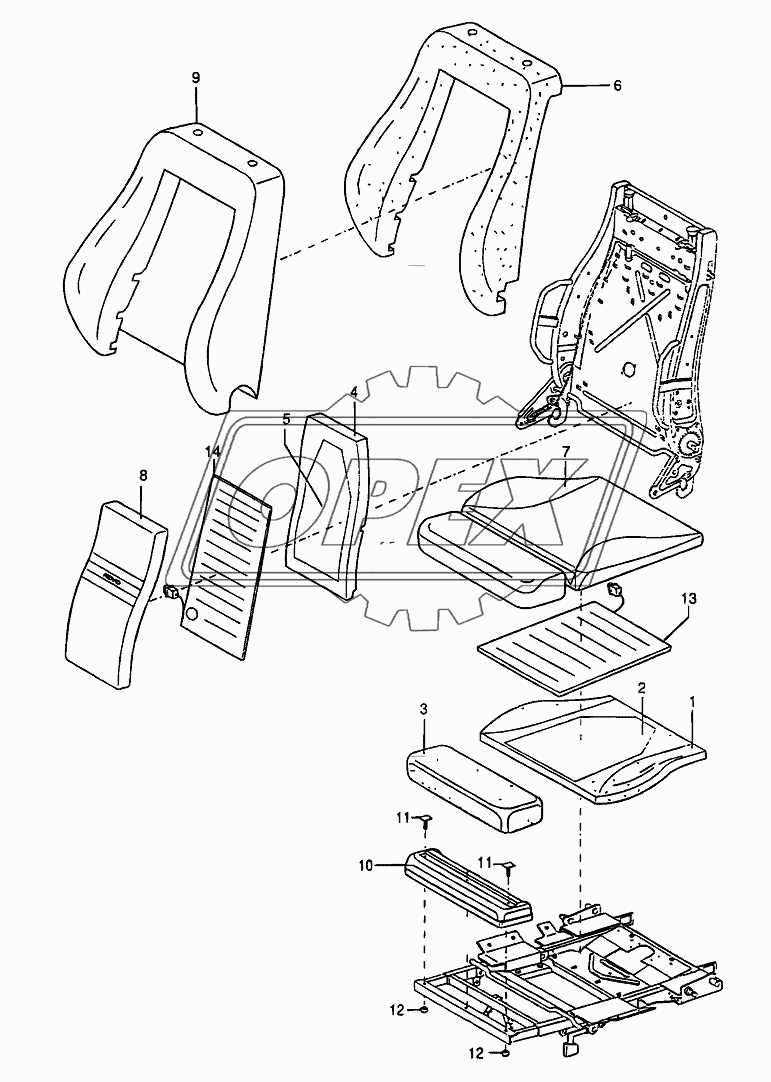 DRIVERS SEAT RECARO CLIP- IN, COVERSAND FOAM PARTS