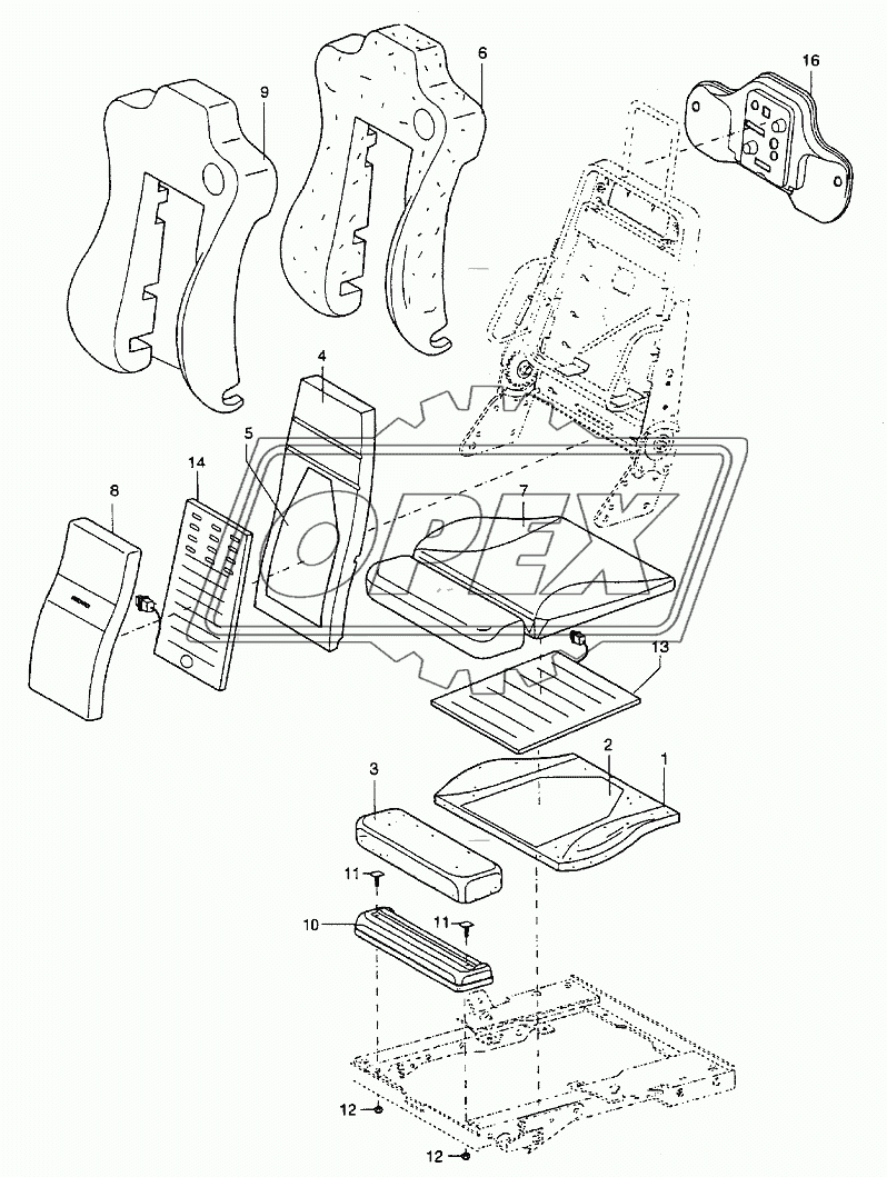 DRIVERS SEAT CLIP- IN, COVERSAND FOAM PARTS 2