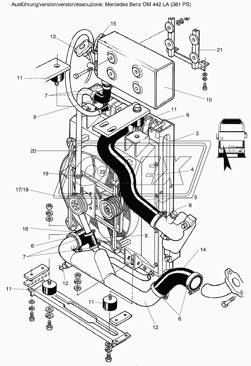 WATER CIRCULATION Motor-MB OM 442 LA 1