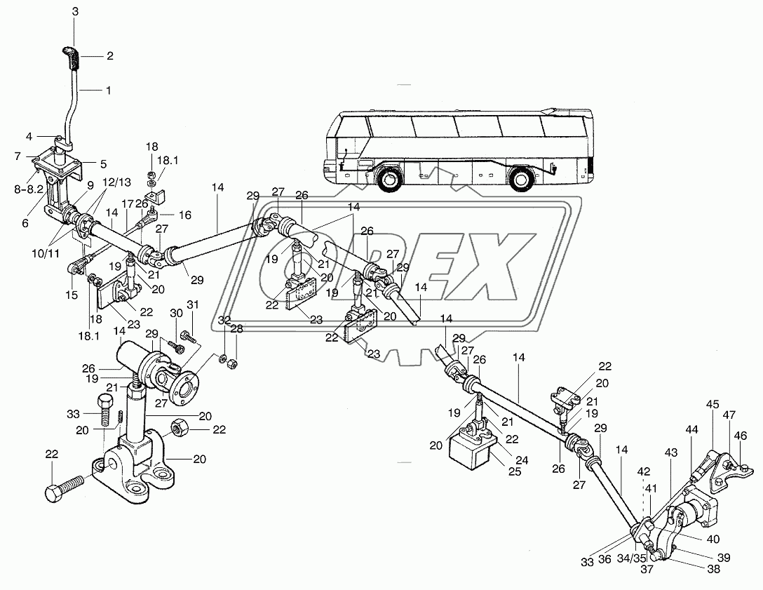 SELECTOR SHAFT AND PARTS