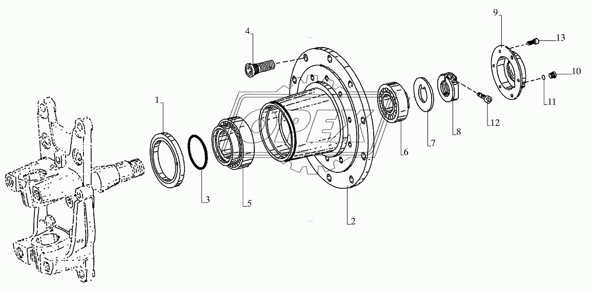 FRONT AXLE PARTS version: ZF 4474 085 034