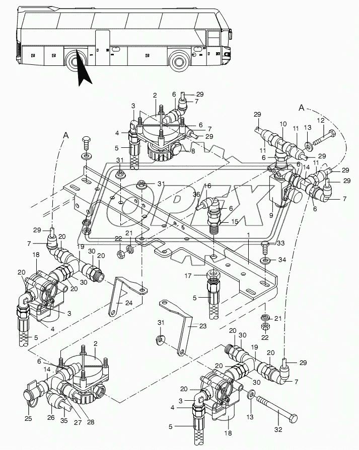 VALVE TRAILING AXLE