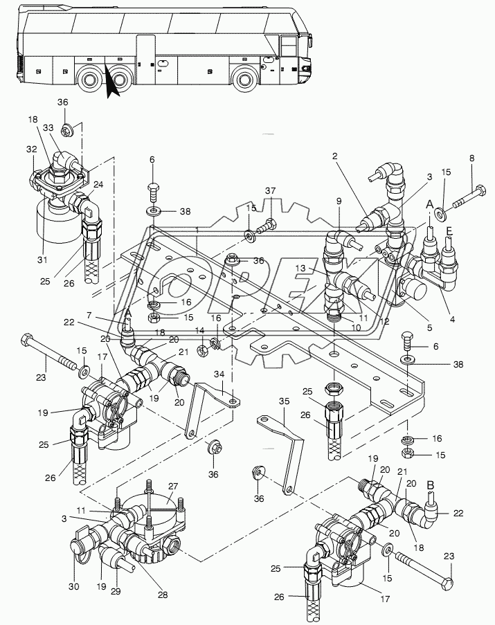 VALVE REAR AXLE