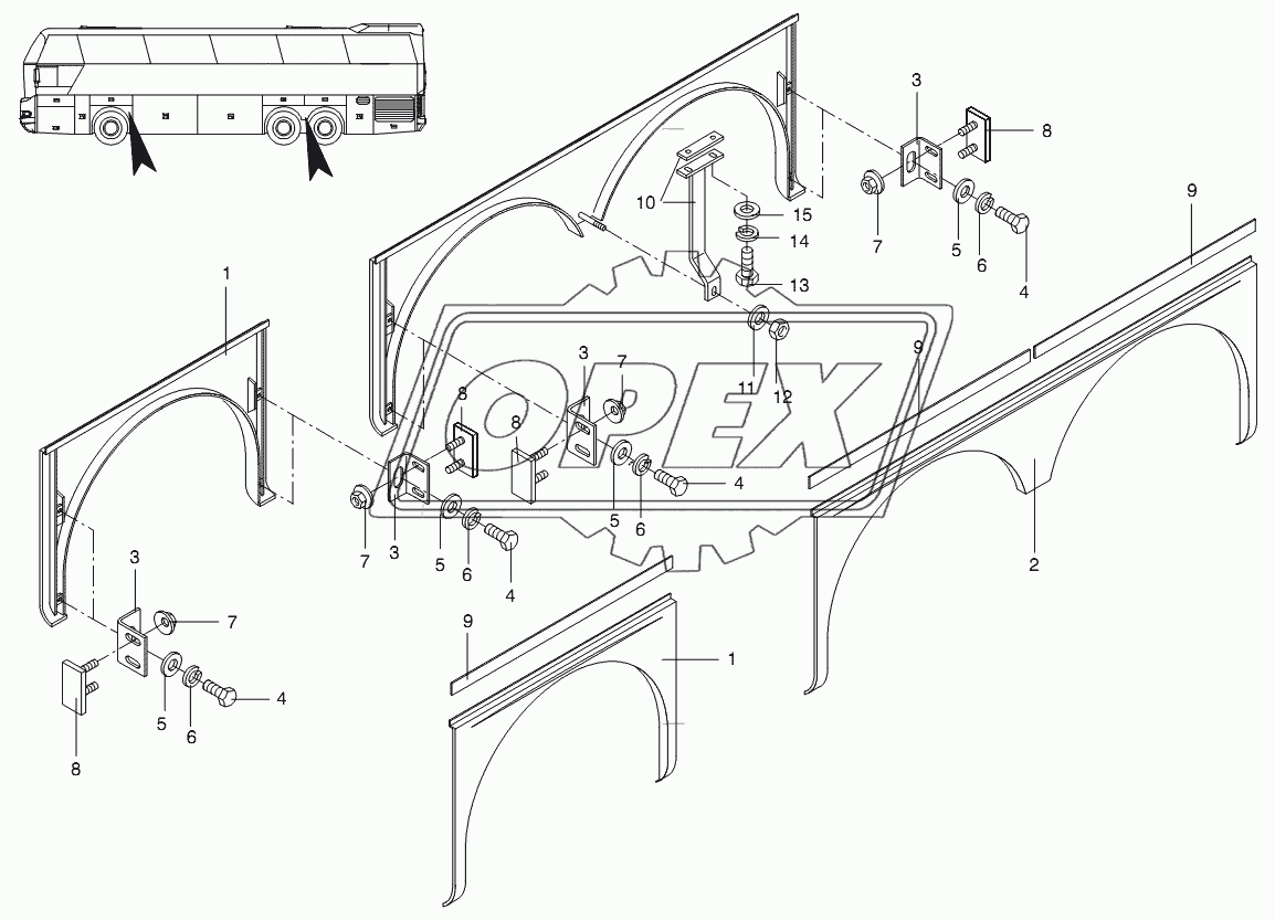 MOUNTING PARTS WHEEL HOUSE 2