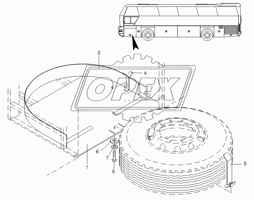 RESERVE TYRE STORAGE