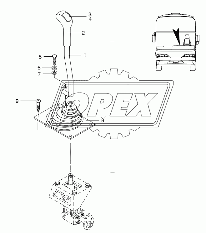 SELECTOR SHAFT AND PARTS 1