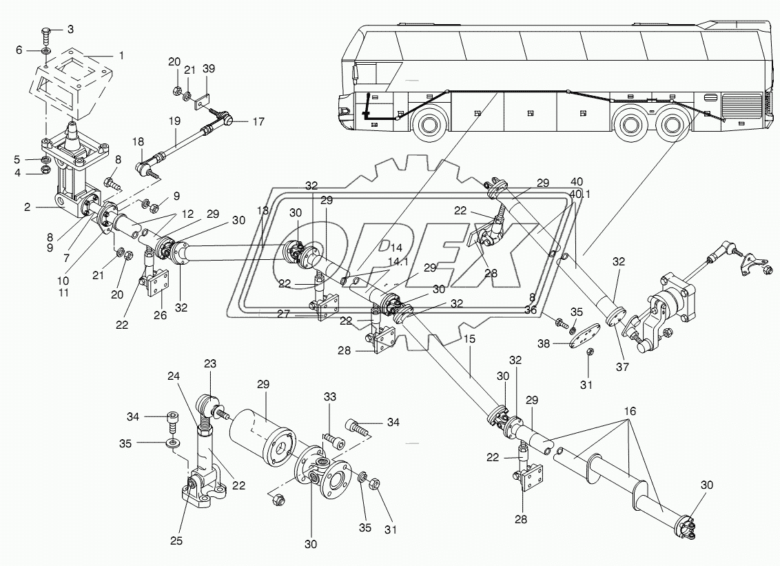 SELECTOR SHAFT AND PARTS 3
