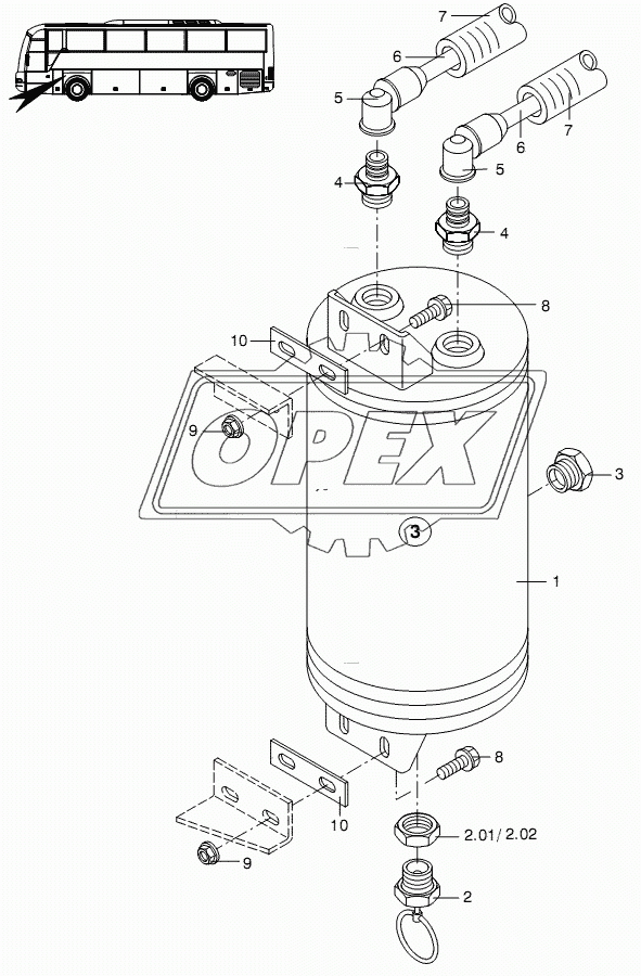 PLACEMENT FOR AIR TANK 8