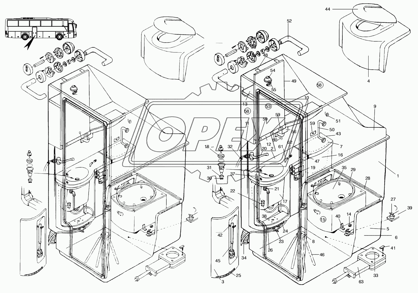 TOILET - DETAIL PARTS 1