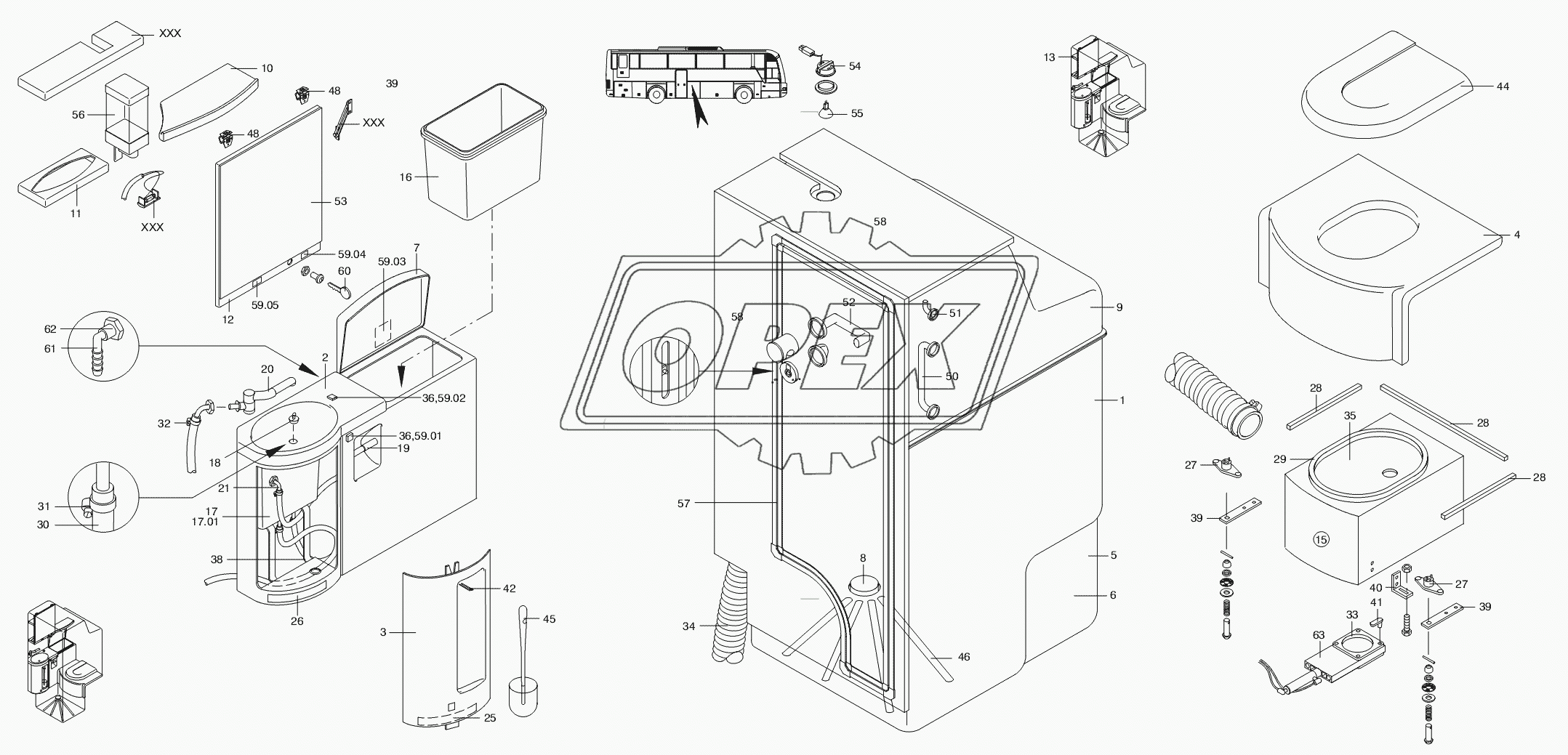 TOILET - DETAIL PARTS 3