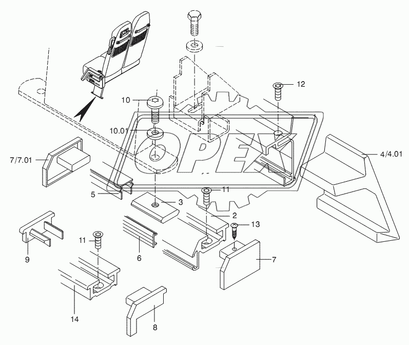 SEAT RAIL