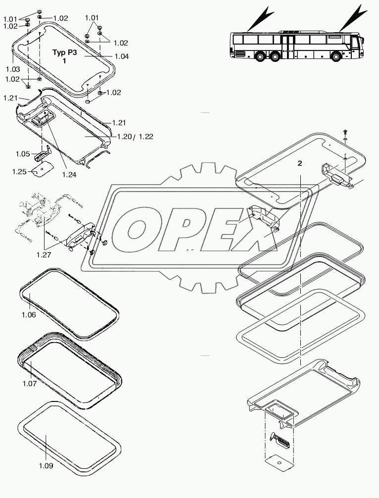 SUN ROOF - DETAIL PARTS 1