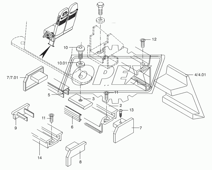 SEAT RAIL