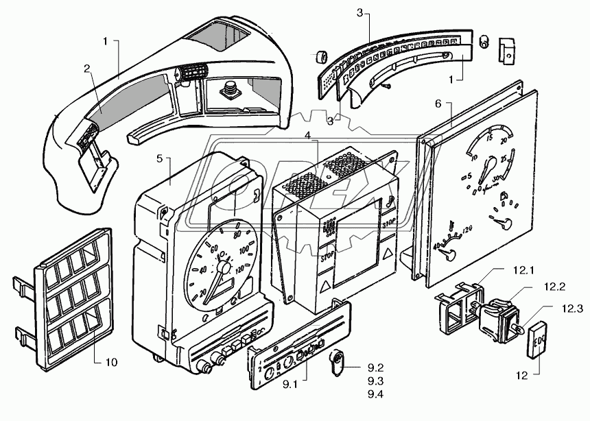 INSTRUMENTS FOR DASH BOARD LEFT