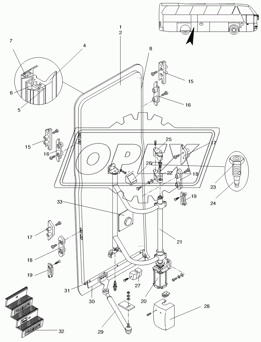 OUTWARD-SWINGING DOOR REAR LH 1
