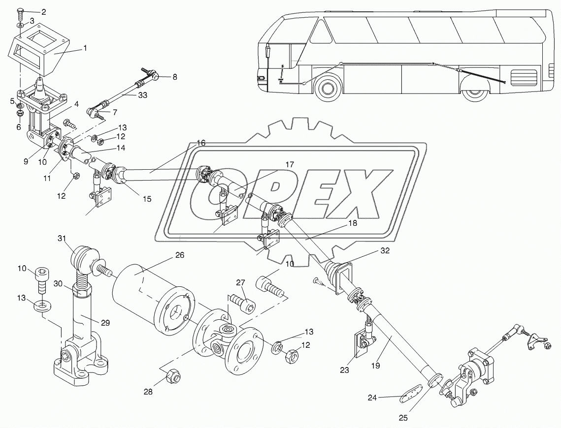 SELECTOR SHAFT AND PARTS 1