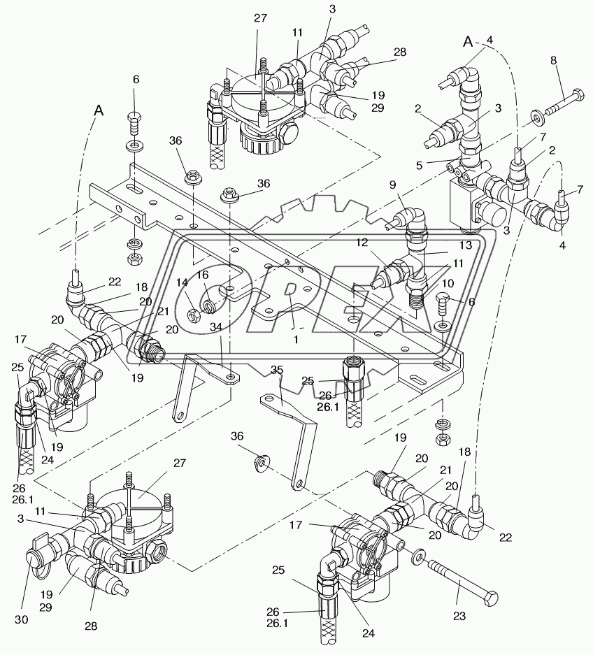 VALVE TRAILING AXLE 1