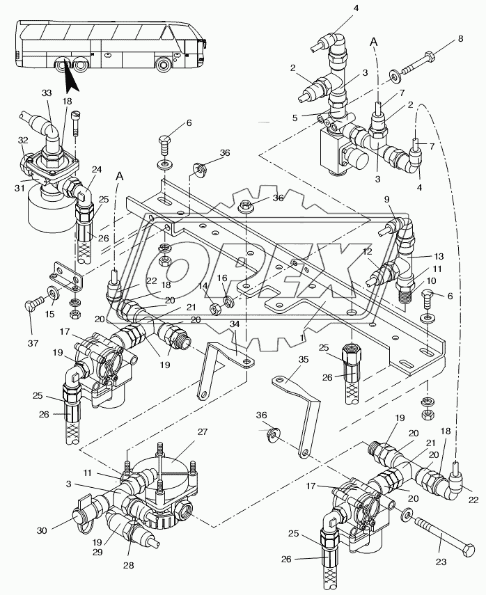 VALVE TRAILING AXLE 2