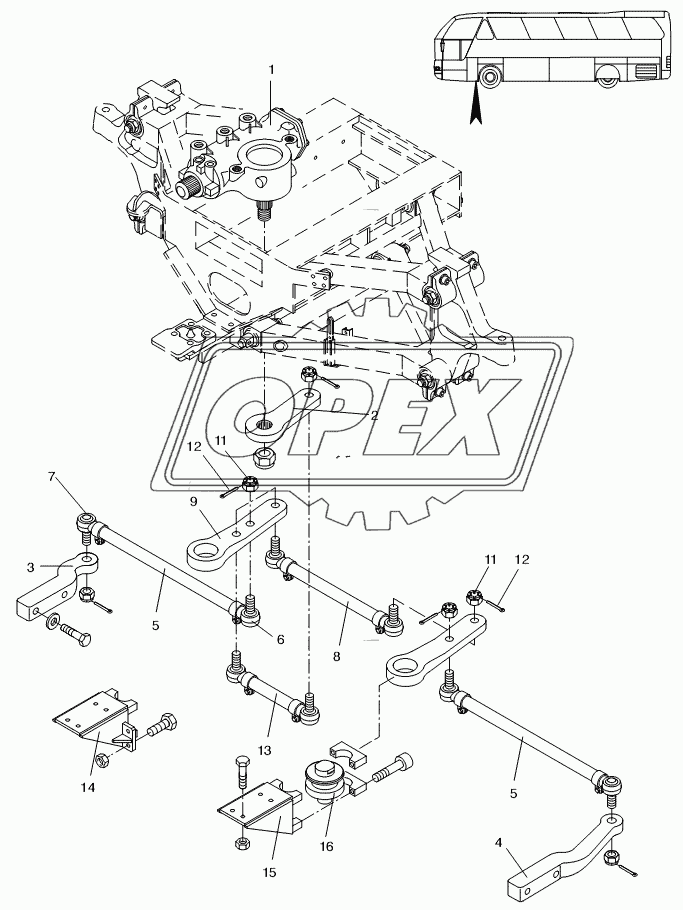 STEERING MECHANICS FRONT AXLE 1