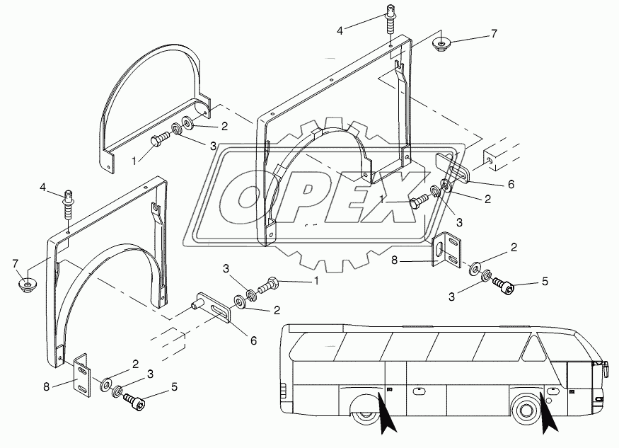 MOUNTING PARTS WHEEL HOUSE