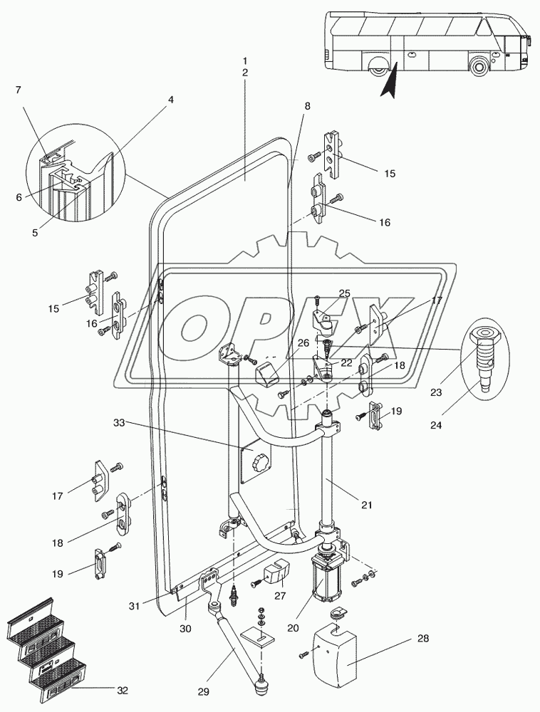 OUTWARD-SWINGING DOOR REAR LH 1