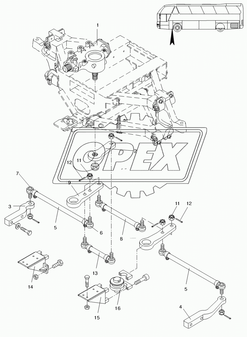 STEERING MECHANICS FRONT AXLE 1