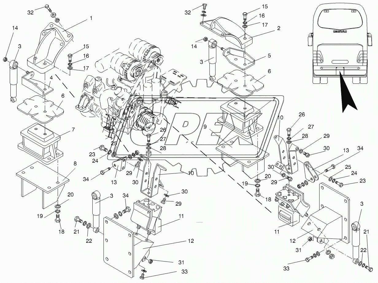 ENGINE SUSPENSION DB