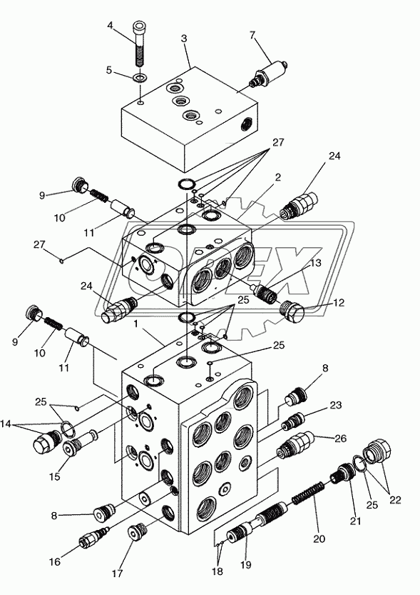 VALVE ASSY ­ CONTROL, THREE SPOOL