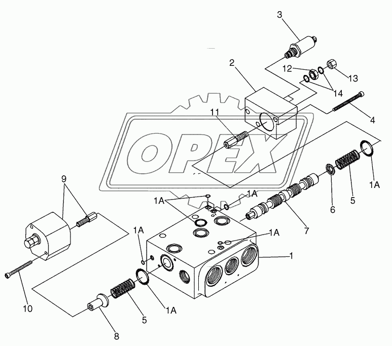 VALVE ASSY, THREE SPOOL, SECTION, ANGLE