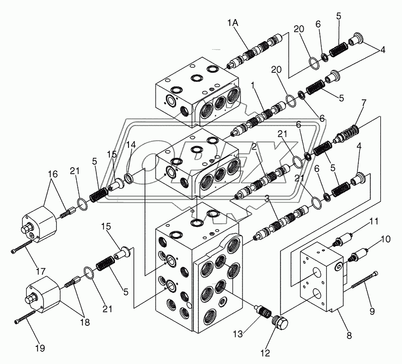 VALVE ASSY, FOUR SPOOL ­ SPOOL