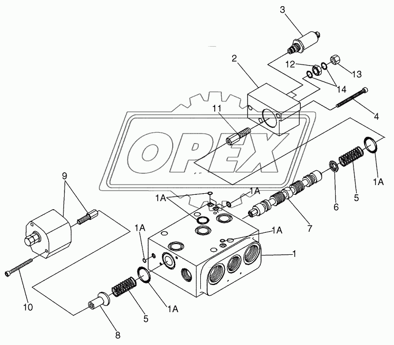VALVE ASSY, FOUR SPOOL ­ SECTION,  ANGLE