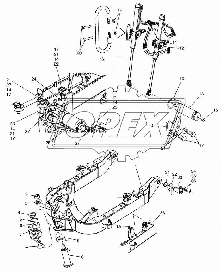 FRAME, LIFT ­ CYLINDERS, MOUNTING