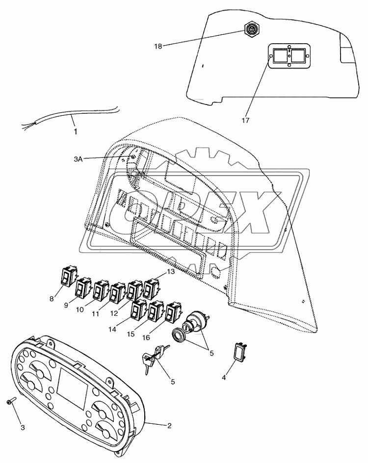 HARNESS, FRONT CONSOLE AND SWITCHES ­ CAB