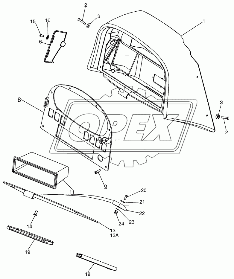 CONSOLE, FRONT ­ CANOPY, ROPS