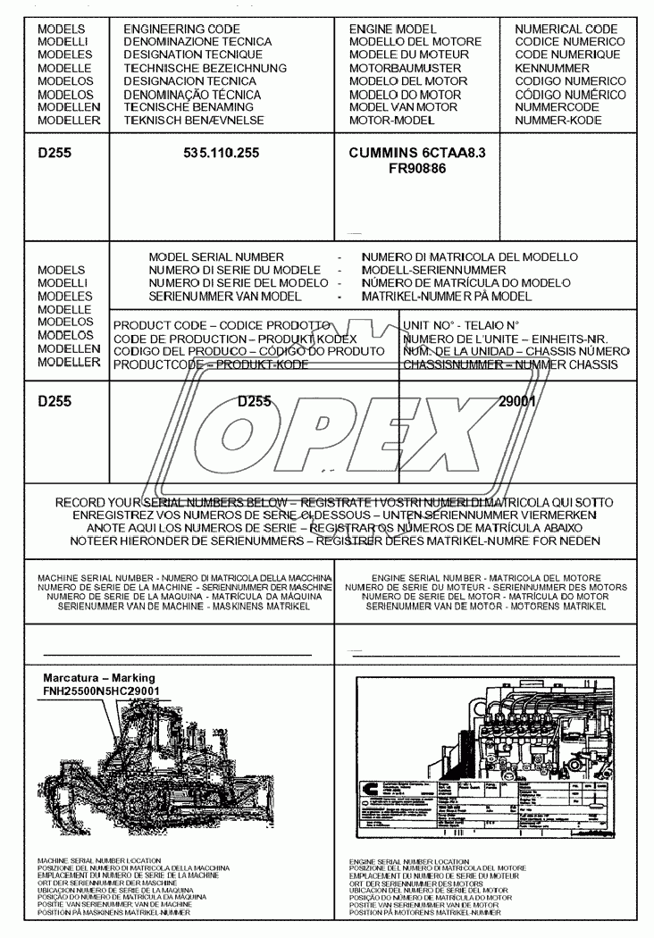 IDENTIFICATION AND VERSION LIST