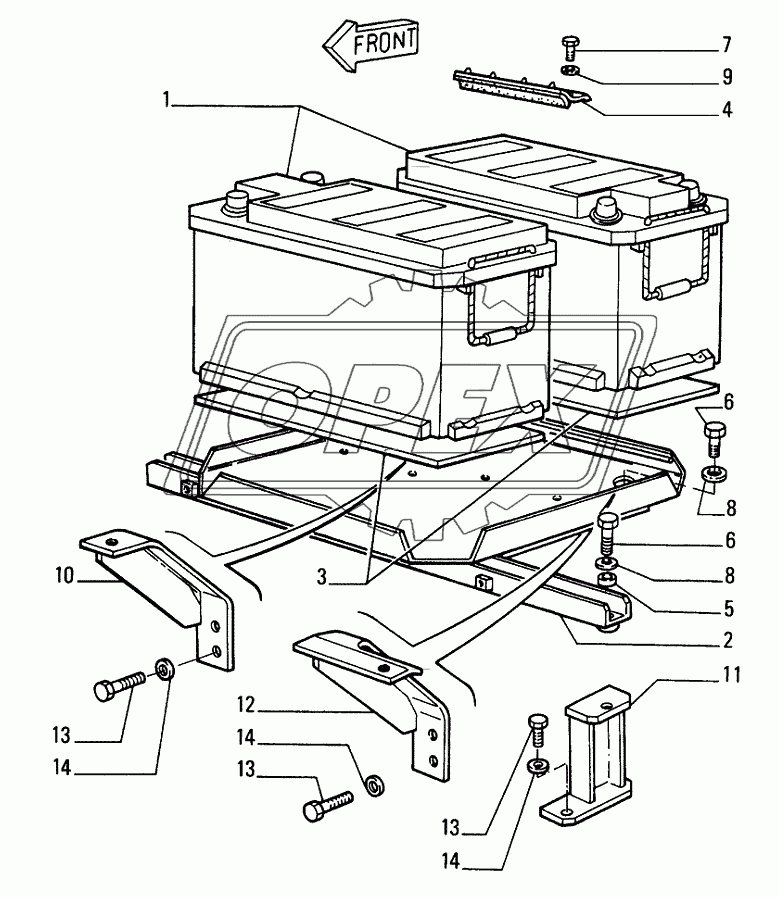 BATTERY ­ SEAT AND SUPPORT 1