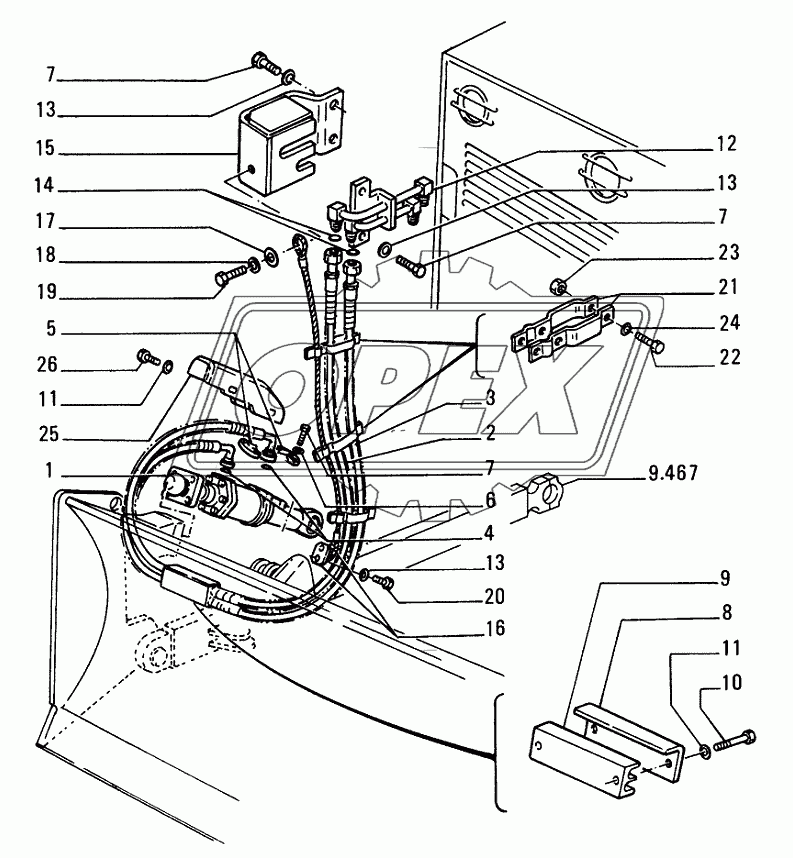 TILT CYLINDER ­ FRONT IMPLEMENT ­ OPTIONAL CODE 76030395