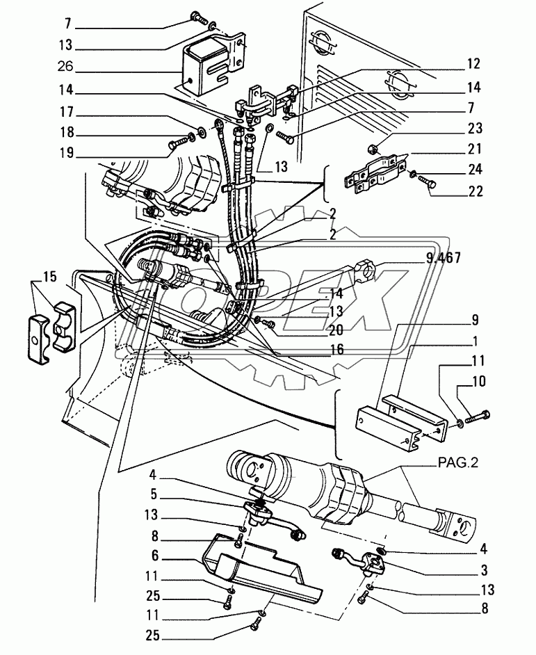 HYDRAULIC TILT ­ ANGLEDOZER (HA) ­ OPTIONAL CODE 76035621 1