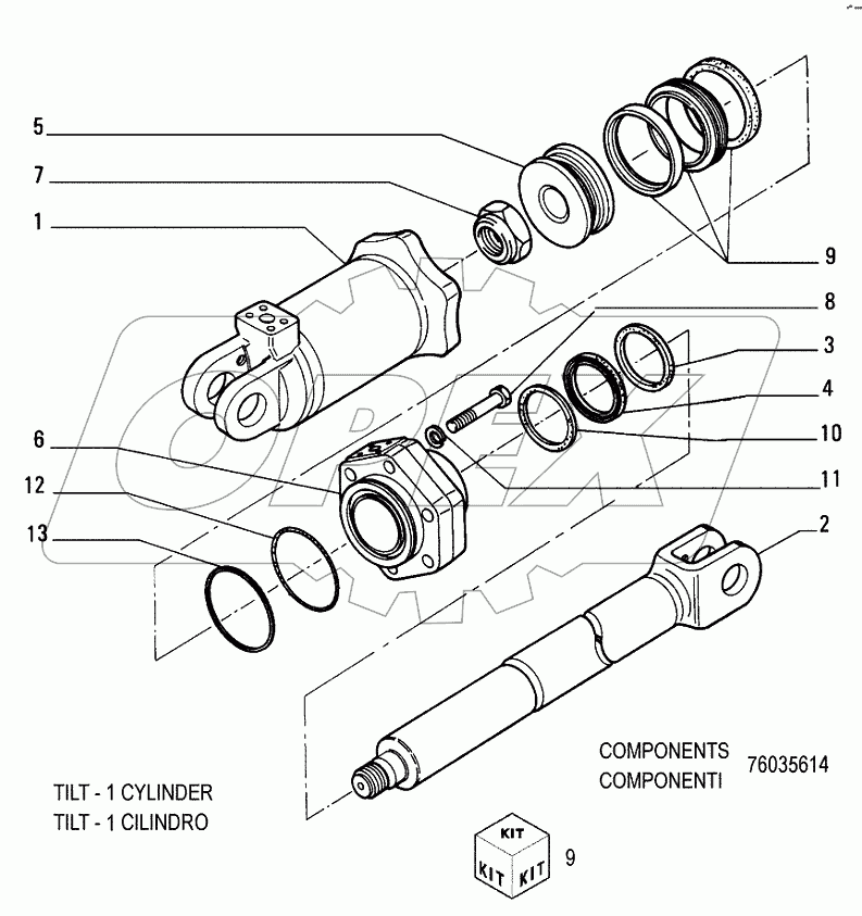 HYDRAULIC TILT ­ ANGLEDOZER (HA) ­ OPTIONAL CODE 76035621